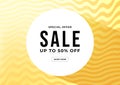 Special offer Sale, Summer sale banner. Yellow wave background special offers and promotion template design. Royalty Free Stock Photo