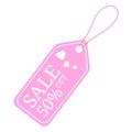 Special offer sale tag discount for Valentines Day. 50% OFF Sale Discount Banner. Special offer price signs. Sale Pink Label Royalty Free Stock Photo