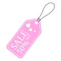 Special offer sale tag discount for Valentines Day. 50% OFF Sale Discount Banner. Special offer price signs. Sale Pink Label Royalty Free Stock Photo