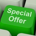 Special Offer Sign Shows Promotional Discount Online