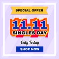 vector illustration of special offer singles day sales