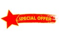 Special offer with star, yellow and red drawn banner