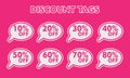 Special offer sticker set. pink discount tag illustration. price label. sale promo marketing. ads offer Royalty Free Stock Photo