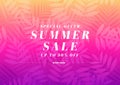 Special offer Summer sale 50% off banner. Tropical gift voucher, discount coupon template. Royalty Free Stock Photo