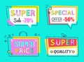 Special Offer Super Sale Set High Quality Labels Royalty Free Stock Photo