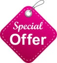 Special offer tag label pink Royalty Free Stock Photo