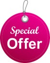 Special offer tag label pink Royalty Free Stock Photo