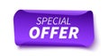 Special Offer Tag. Purple Discount Label.