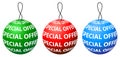 Special offer tag round design with three colors Royalty Free Stock Photo