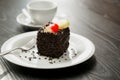 Special offered chocolate dessert. enjoy cake. yummy goodie Royalty Free Stock Photo