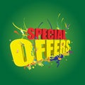 Special offers 3D on green background Royalty Free Stock Photo