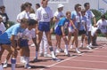 Special Olympics athletes at start line, UCLA, CA