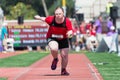 Special Olympics World Games Los Angeles 2015 long jumper Royalty Free Stock Photo