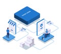 Special order delivery platform in isometric and flat