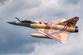 Special painted French Air Force Dassault Mirage 2000 fighter jet plane in flight over Florennes Air Base, Belgium - June 15, 2017 Royalty Free Stock Photo