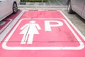 Special Parking places for women in the public car Park, Thailand