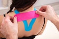 Special Physio Tape On Woman`s Back