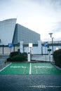 A special place for charging electric cars or vehicles in Lisbon in Portugal. A modern and eco-friendly mode of Royalty Free Stock Photo