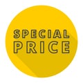 Special price icon with long shadow Royalty Free Stock Photo