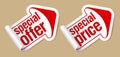 Special price stickers. Royalty Free Stock Photo