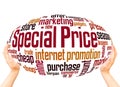 Special price word cloud hand sphere concept Royalty Free Stock Photo
