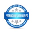 special promotions in Spanish seal sign concept
