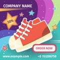 Special sale offers social media post design. Kid fashion shoes brand product