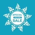 Special sale template poster with Christmas Tree Royalty Free Stock Photo