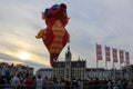 Special shape dragon balloon at the market square in Sint-Niklaas