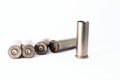 .38 special shell casings isolated on white background Royalty Free Stock Photo
