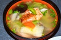 Fish And Prawns Soup From Kuching, Sarawak