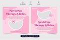 Special spa therapy and relax center promotional web banner vector with abstract shapes. Modern body massage and spa treatment