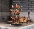 Special stand of grilled meat selection