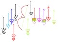 Special target point arrows or aiming point arrows or lakhyabhed arrows with love sign icon Royalty Free Stock Photo