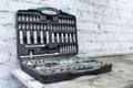 Special tools auto mechanic. In the box. standing on the table. Royalty Free Stock Photo