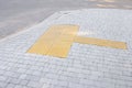 Special tracks for the blind and visually impaired. Tactile coating. Tactile Paving, Braille Blocks, Tactile Tiles, Visually Royalty Free Stock Photo