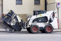 Special truck equipped with huge circular saw