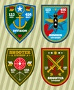 Special unit military army and navy patches, emblems vector set