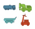 Special vehicle icon set, color outline style