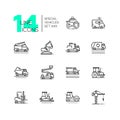 Special vehicles - line design icons set Royalty Free Stock Photo