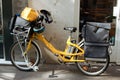 Special yellow courier bike