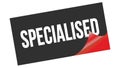 SPECIALISED text on black red sticker stamp Royalty Free Stock Photo