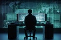 it specialist front of his computer running work. Generative AI