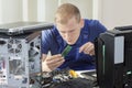 IT specialist installing ram memory Royalty Free Stock Photo