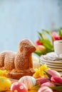 Speciality Easter cake in the form of a lamb Royalty Free Stock Photo