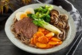 Speciality Japanese Gomoku Yakisoba and vegetables Royalty Free Stock Photo