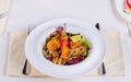 Speciality pasta recipe with prawns and vegetables