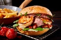 Speciality Surf and Turf burger Royalty Free Stock Photo