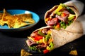 Speciality tortilla wraps with entrecote beef Royalty Free Stock Photo