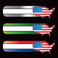 Specialized banners with american icon flag